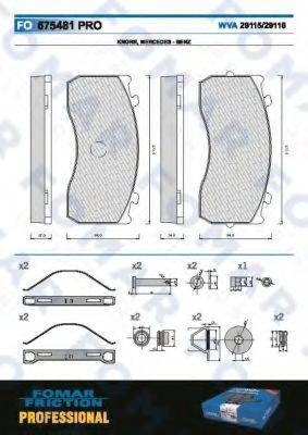 FOMAR FRICTION FO675481 Комплект тормозных колодок, дисковый тормоз