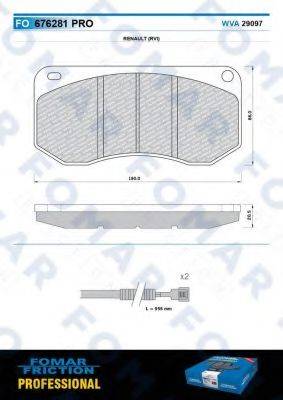 FOMAR FRICTION FO676281 Комплект тормозных колодок, дисковый тормоз