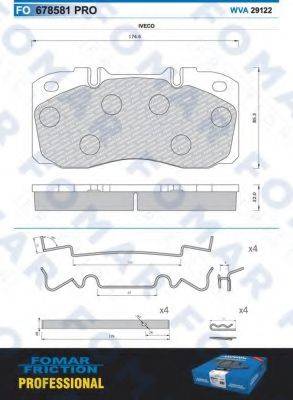 FOMAR FRICTION FO678581 Комплект тормозных колодок, дисковый тормоз