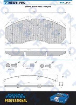 FOMAR FRICTION FO683981 Комплект тормозных колодок, дисковый тормоз