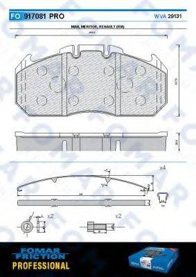 FOMAR FRICTION FO917081 Комплект тормозных колодок, дисковый тормоз