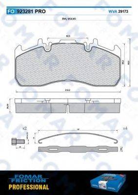 FOMAR FRICTION FO923281 Комплект тормозных колодок, дисковый тормоз