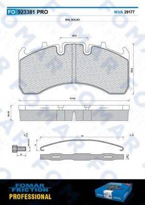 FOMAR FRICTION FO923381 Комплект тормозных колодок, дисковый тормоз