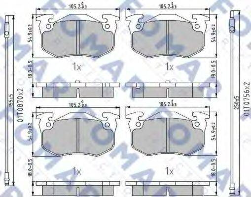 FOMAR FRICTION FO435281 Комплект тормозных колодок, дисковый тормоз