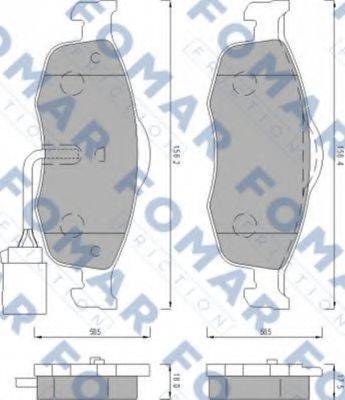 FOMAR FRICTION FO493081 Комплект тормозных колодок, дисковый тормоз