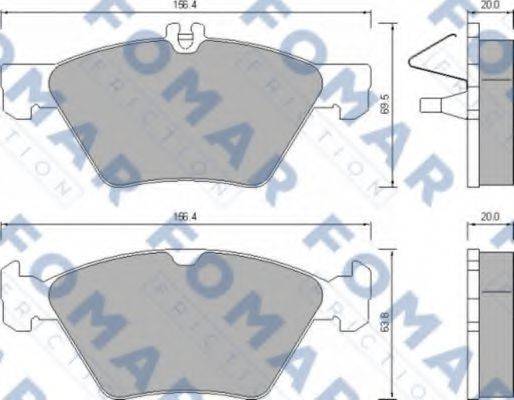 FOMAR FRICTION FO639081 Комплект тормозных колодок, дисковый тормоз