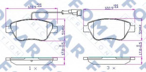 FOMAR FRICTION FO693781 Комплект тормозных колодок, дисковый тормоз