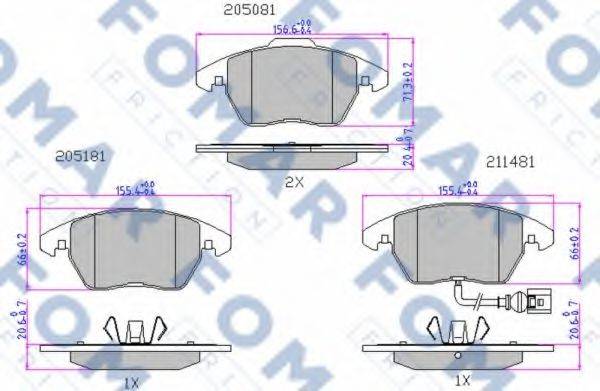 FOMAR FRICTION FO912981 Комплект тормозных колодок, дисковый тормоз