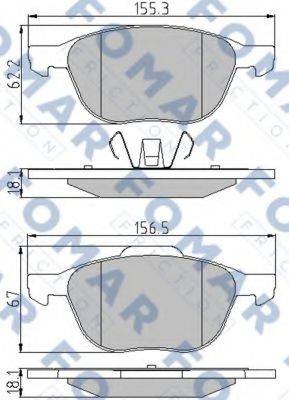 FOMAR FRICTION FO914581 Комплект тормозных колодок, дисковый тормоз