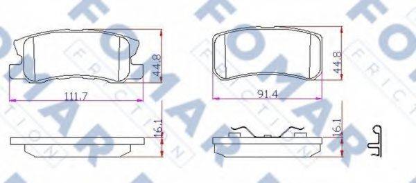 FOMAR FRICTION FO931681 Комплект тормозных колодок, дисковый тормоз