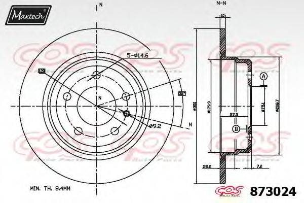 MAXTECH 8730240000 Тормозной диск