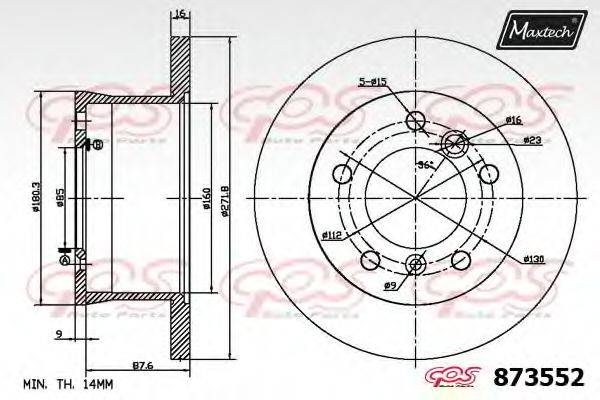 MAXTECH 8735520000 Тормозной диск