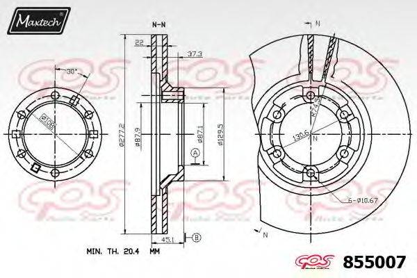 MAXTECH 8550070000 Тормозной диск