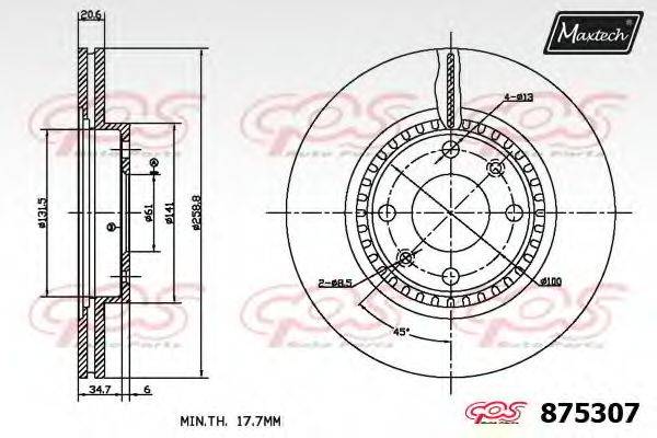 MAXTECH 8753070000 Тормозной диск