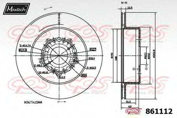 MAXTECH 8611120000 Тормозной диск