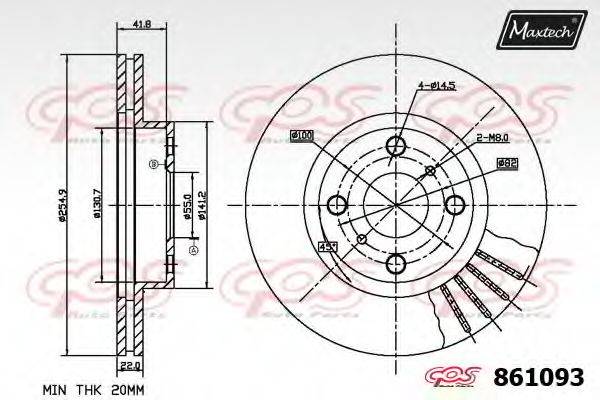 MAXTECH 8610930000 Тормозной диск