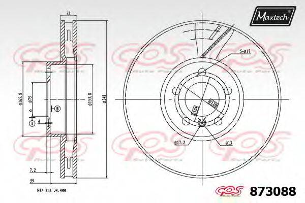 MAXTECH 8730886260 Тормозной диск