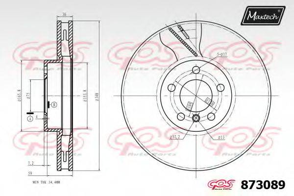 MAXTECH 8730896980 Тормозной диск