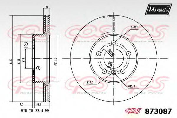 MAXTECH 8730876880 Тормозной диск