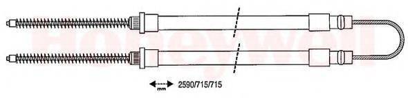 BENDIX 431214B Трос, стояночная тормозная система