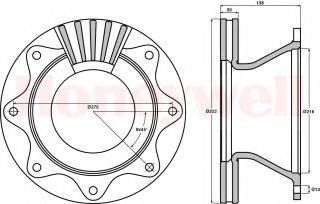 BENDIX 567114B Тормозной диск