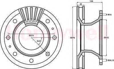 BENDIX 567125B Тормозной диск
