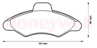 BENDIX 571726B Комплект тормозных колодок, дисковый тормоз