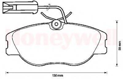 BENDIX 571905B Комплект тормозных колодок, дисковый тормоз