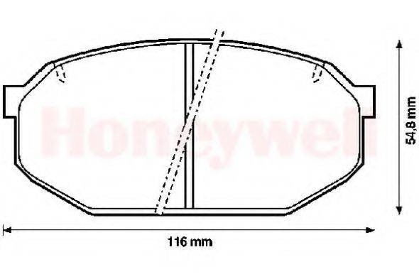 BENDIX 572243B Комплект тормозных колодок, дисковый тормоз