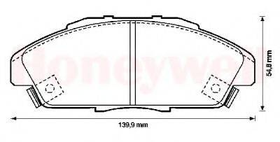 BENDIX 572354B Комплект тормозных колодок, дисковый тормоз