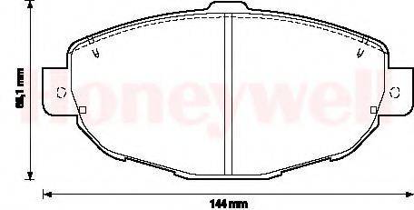BENDIX 572364B Комплект тормозных колодок, дисковый тормоз