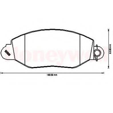 BENDIX 572523B Комплект тормозных колодок, дисковый тормоз