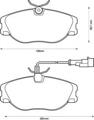 BENDIX 571894B Комплект тормозных колодок, дисковый тормоз