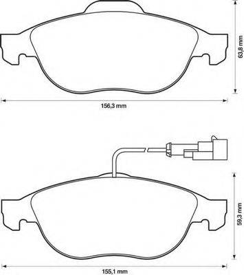 BENDIX 571933B Комплект тормозных колодок, дисковый тормоз