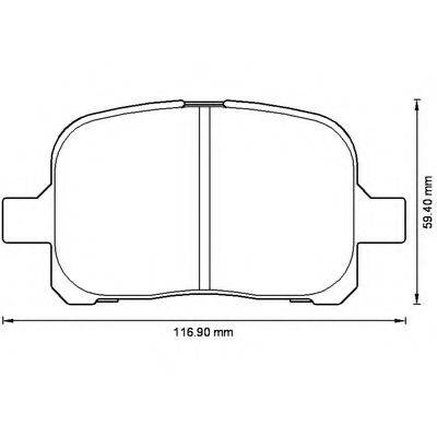 BENDIX 572538B Комплект тормозных колодок, дисковый тормоз