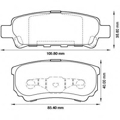 BENDIX 572547B Комплект тормозных колодок, дисковый тормоз