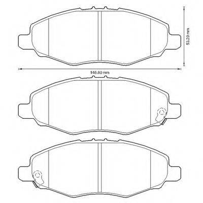 BENDIX 572641B Комплект тормозных колодок, дисковый тормоз