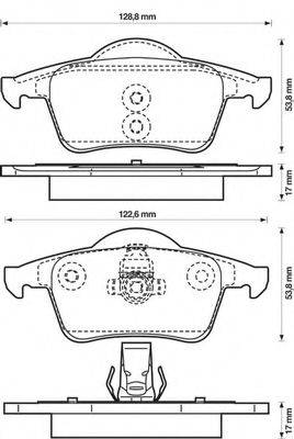 BENDIX 573021B Комплект тормозных колодок, дисковый тормоз