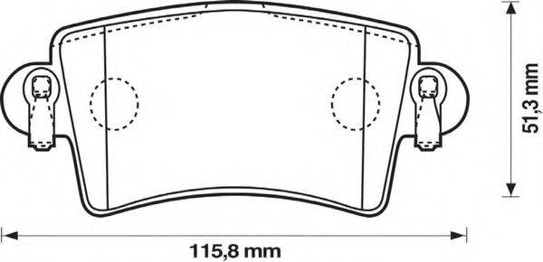 BENDIX 573055B Комплект тормозных колодок, дисковый тормоз