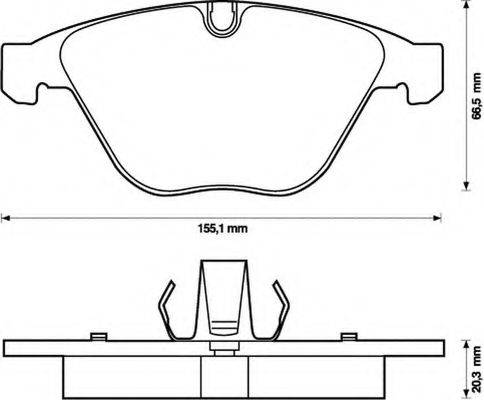 BENDIX 573189B Комплект тормозных колодок, дисковый тормоз