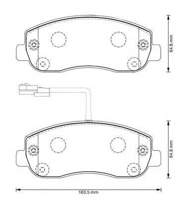 BENDIX 573357B Комплект тормозных колодок, дисковый тормоз