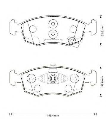 BENDIX 573366B Комплект тормозных колодок, дисковый тормоз