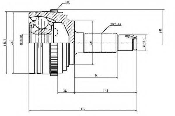 AYWIPARTS AW1510065A Шарнирный комплект, приводной вал