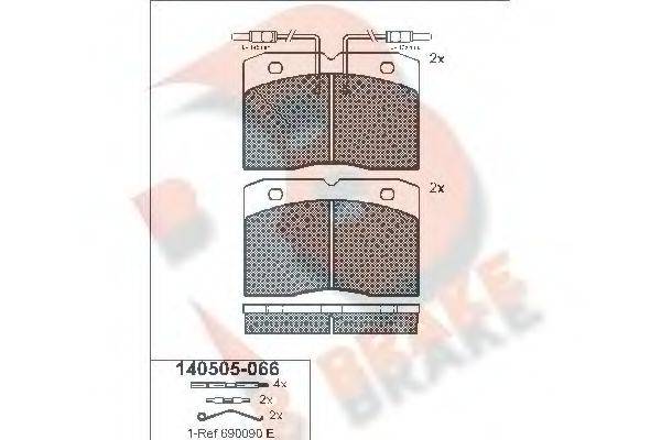 R BRAKE RB0505 Комплект тормозных колодок, дисковый тормоз