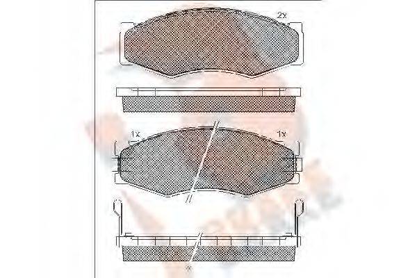 R BRAKE RB0518 Комплект тормозных колодок, дисковый тормоз