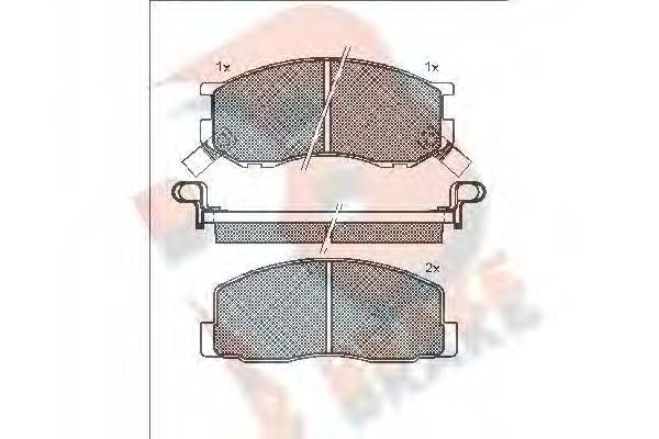 R BRAKE RB0524 Комплект тормозных колодок, дисковый тормоз