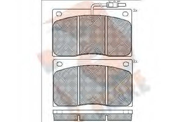 R BRAKE RB0544 Комплект тормозных колодок, дисковый тормоз