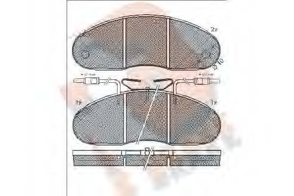 R BRAKE RB0560 Комплект тормозных колодок, дисковый тормоз