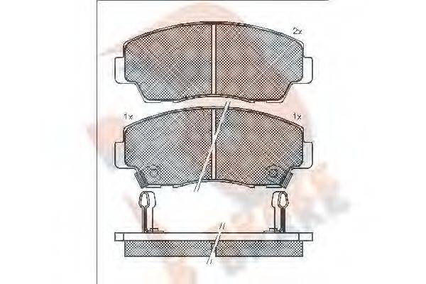 R BRAKE RB0636 Комплект тормозных колодок, дисковый тормоз