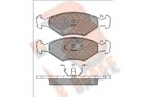 R BRAKE RB0926 Комплект тормозных колодок, дисковый тормоз